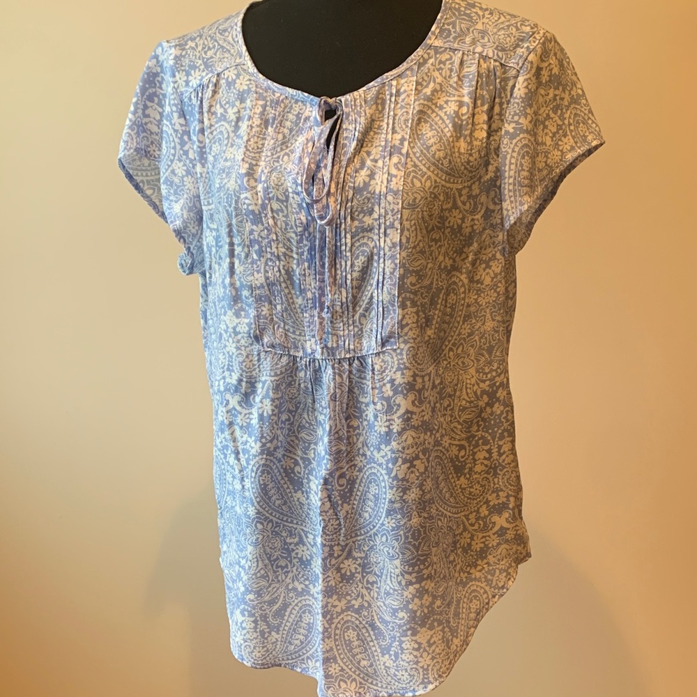 Como Vintage Blue Paisley Blouse